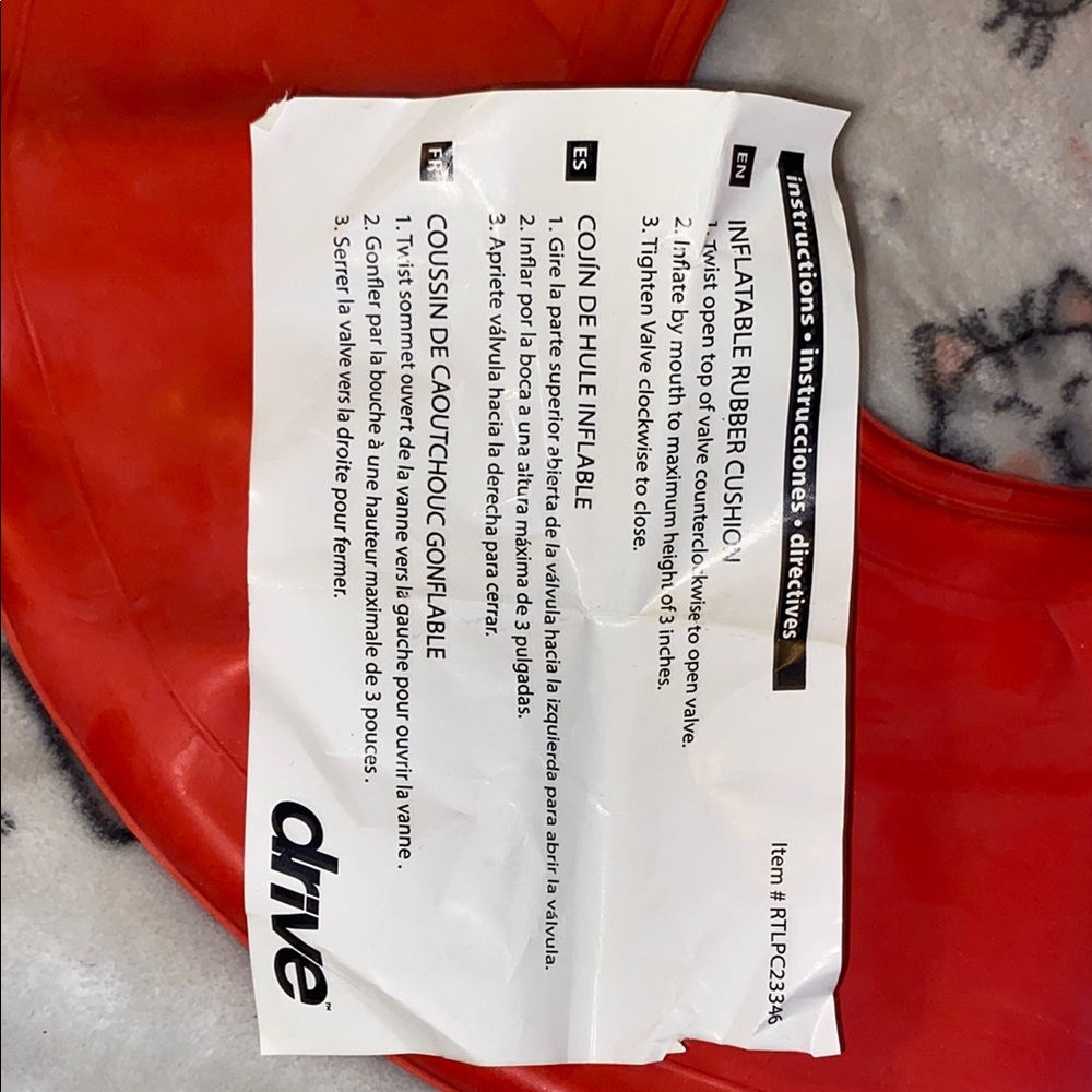 Drive Red Inflatable Rubber Cushion - Picture 10 of 15